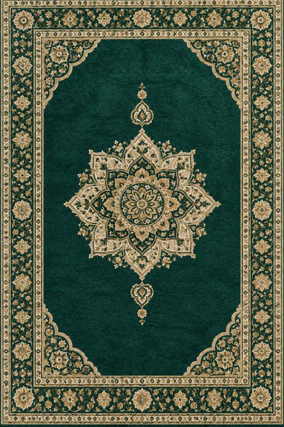 Tapis de mosquée Sultan Émeraude – Médaillon (Göbek)