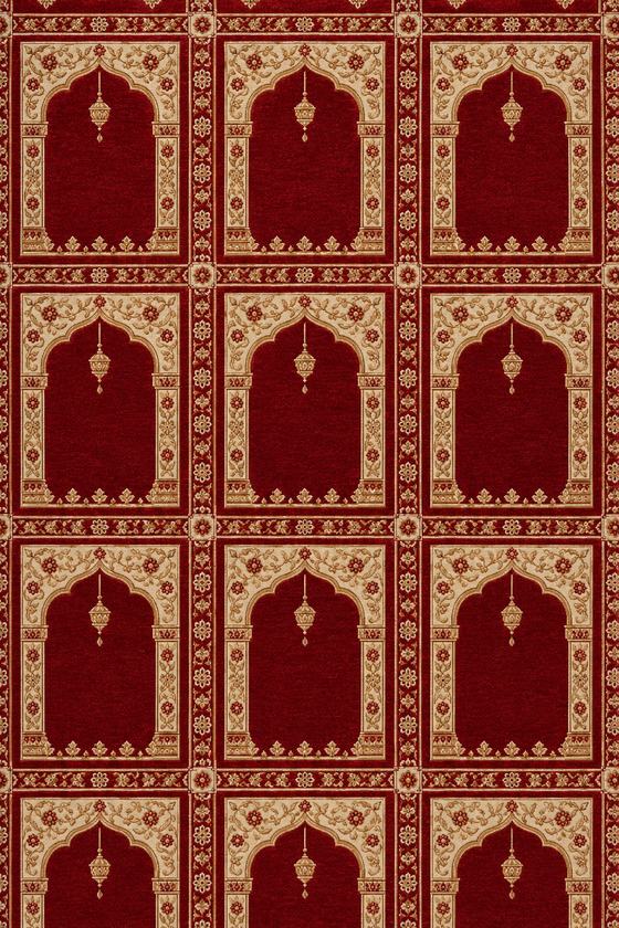 Tapis de mosquée Mihrab Rubis – Places individuelles (Seccade)