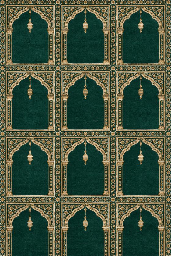 Tapis de mosquée Mihrab Émeraude – Places individuelles (Seccade)